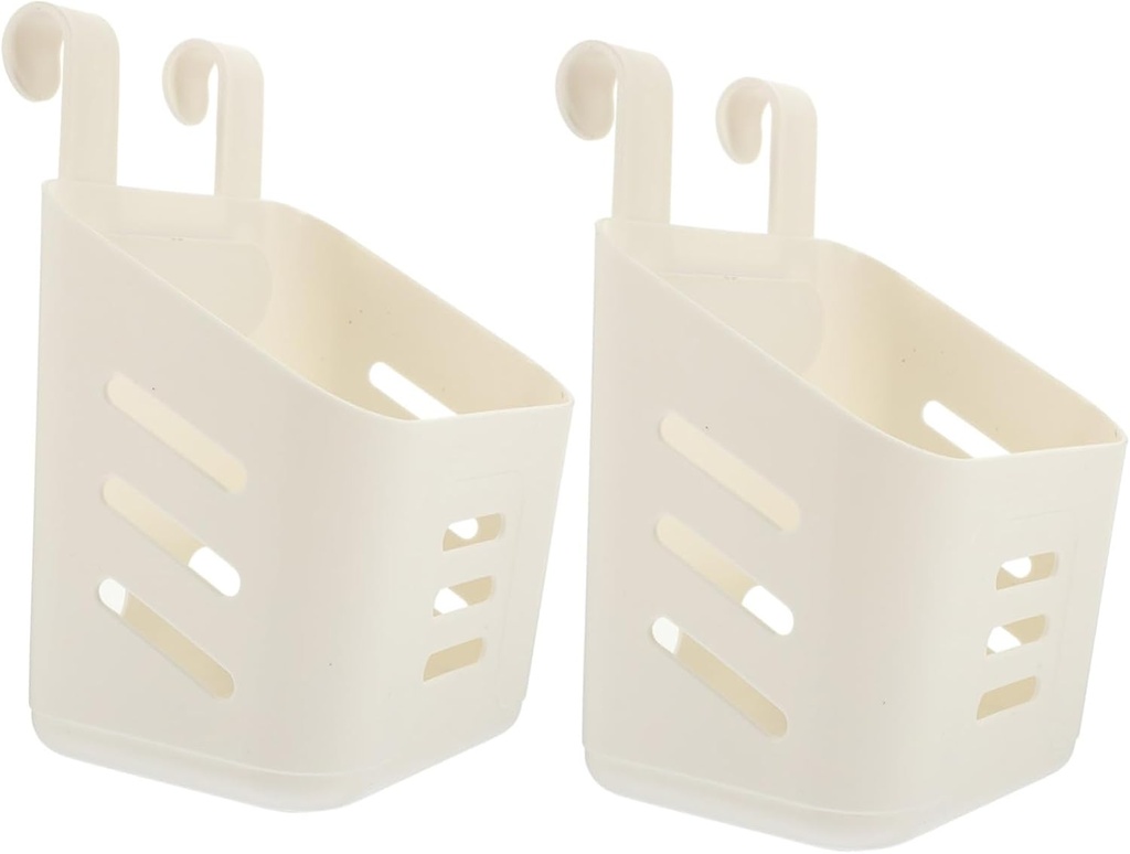 Cabilock 2pcs Space-saving Wall Basket Kitchen Bathroom Organizers Plastic Storage Bins for Home
