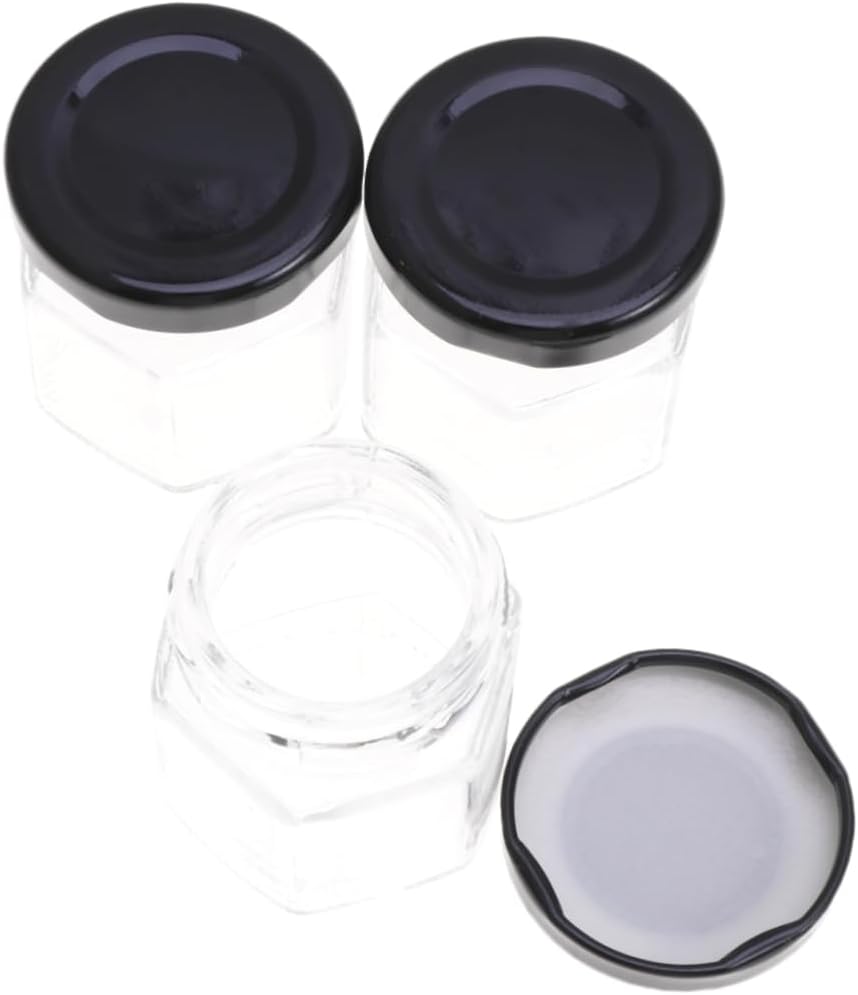 24Pcs Honey Storage Jar with Six Edges Use Food Storage Canisters for Nuts Candy Cookies Tea and Spices for Kitchen Organization