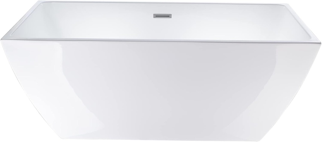 Vanity Art 67" X 32" Acrylic Freestanding Bathtub | Home Improvement Bathtubs with Contemporary Design for Soaking and Bathing, Overflow and Pop-up Drain with UPC Certified, VA6821-L