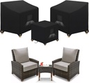 SIRUITON 3 Piece Outdoor Veranda Patio Garden Furniture Cover Set with 420D Durable and Water Resistant Fabric,Fit for Outdoor Wicker Patio Furniture Sets/Rattan Chair Conversation Sets-Balck