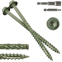 #14 x 4 Wood Structural Screws 50 Pack Hex Head Lag Screws, Rust Resistant Timber Screws for Timber/Log/Landscaping Wood (Green)