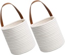 2pcs Wall Decorative Baskets Small Hanging Flowerpot Storage Basket Cotton for Kitchen Decor