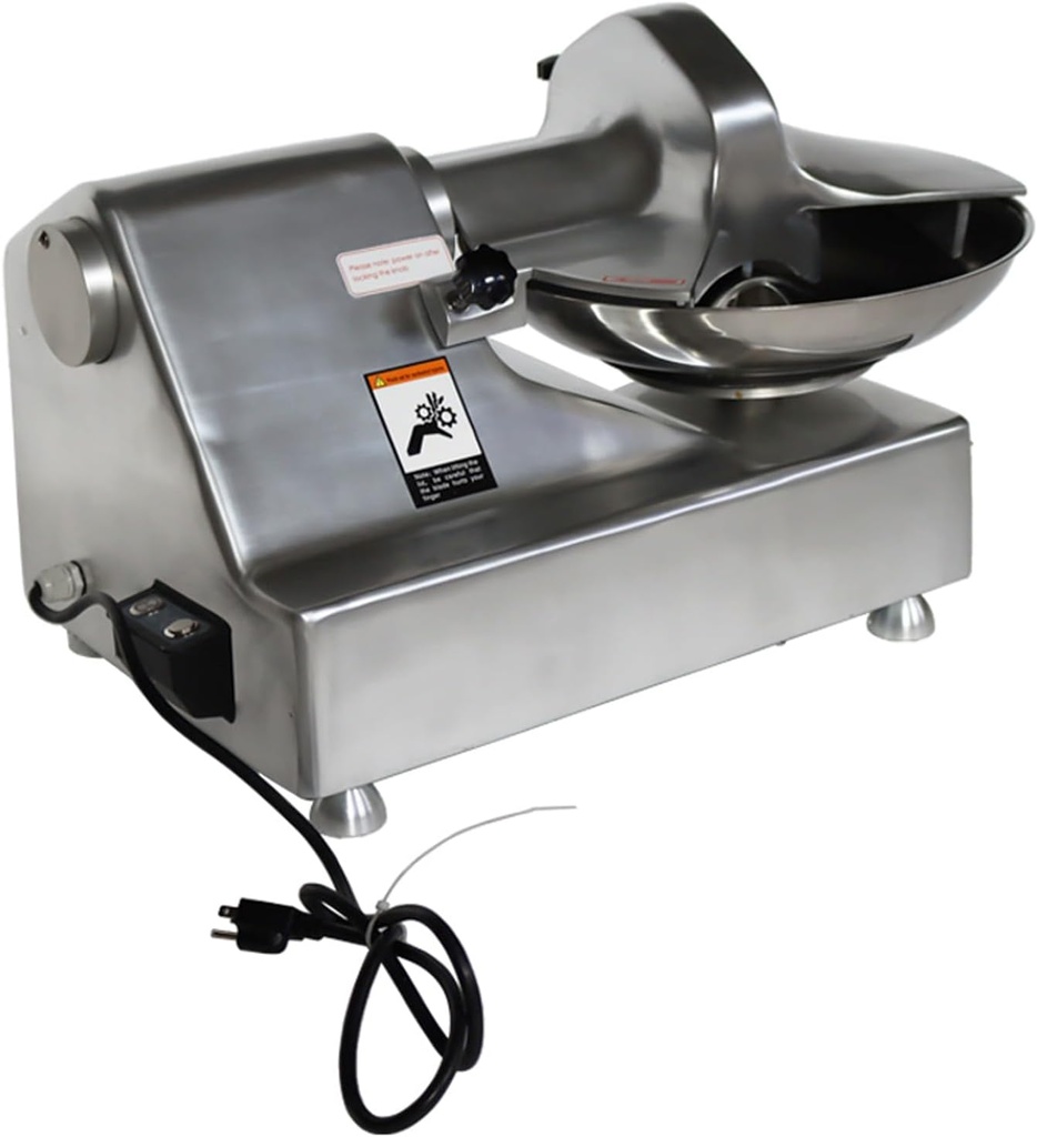 5.5L Commercial Meat Vegetable Prep Food Processor 550W Electric Food Chopper Stainless Steel Food Grinder Cutter with Rotary Bowl for Meat Vegetables Cutting 110V