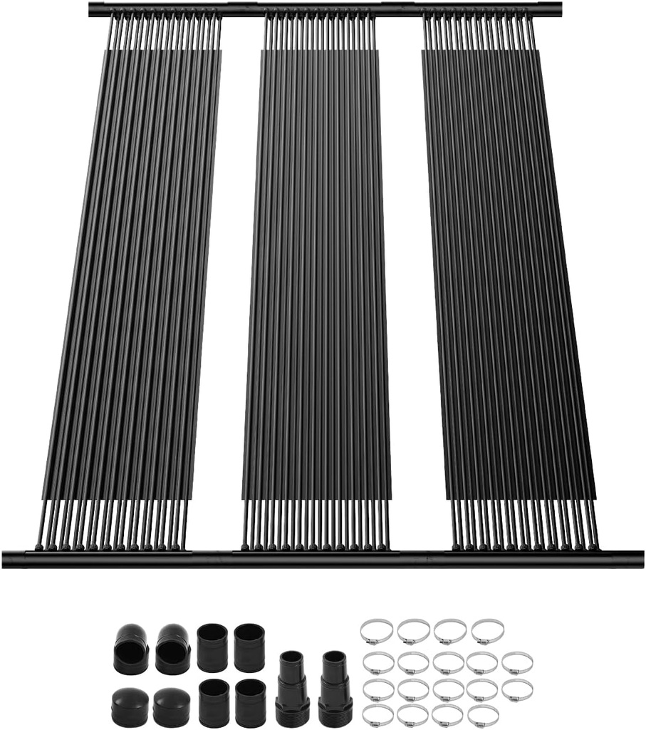 VEVOR Solar Pool Heater, 4 x 10 ft HDPE Pool Heating System - Durable & Weather-Proof, with Complete Accessories, Universal Solar Pool Panel–Raises Water Temperature, for Aboveground & Inground Pool