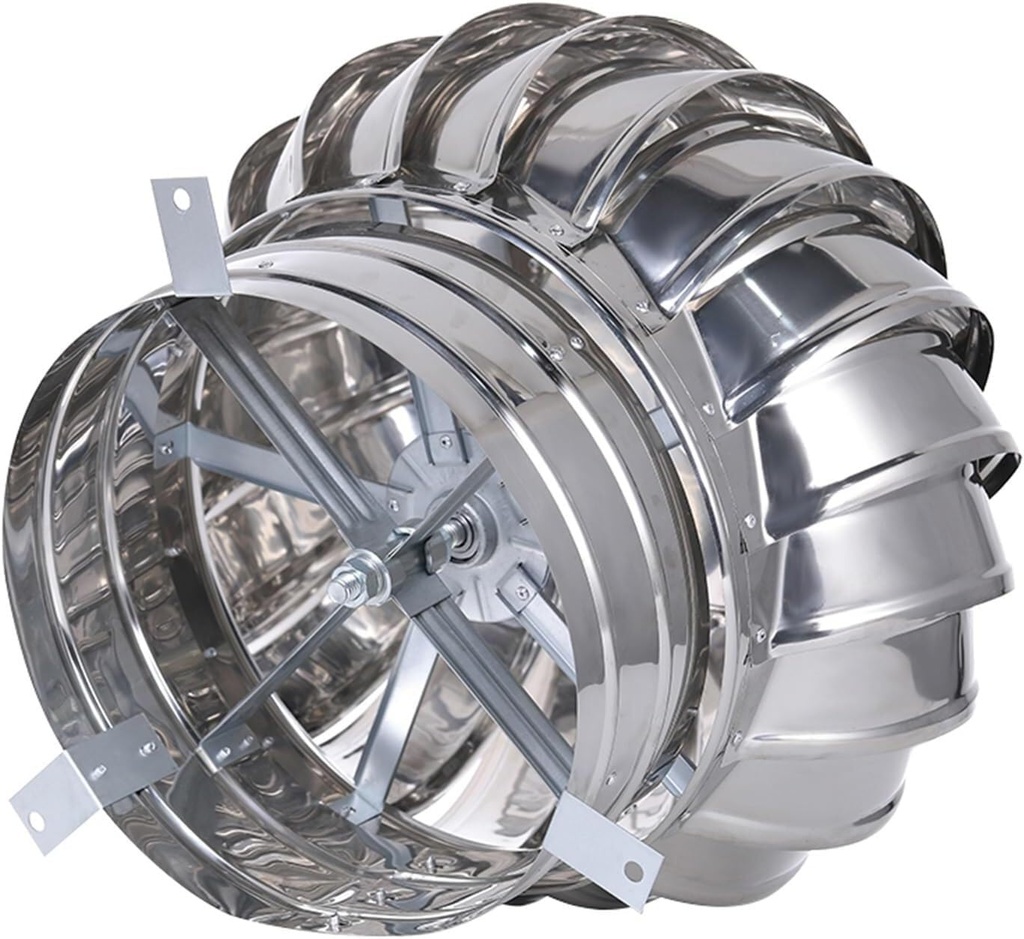 Roof Turbo Ventilator, Stainless Steel Rotating Exhaust Fan, Ventilation Duct Cover, 150mm (1 Pcs)(150mm)