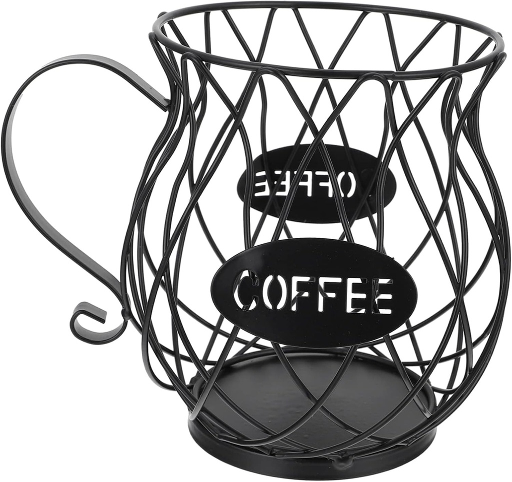 DECHOUS Iron Art Storage Basket Coffee Pod Holder Wrought Iron Shelf Portable Fruit Basket for Kitchen Elegant Decorative Accessory