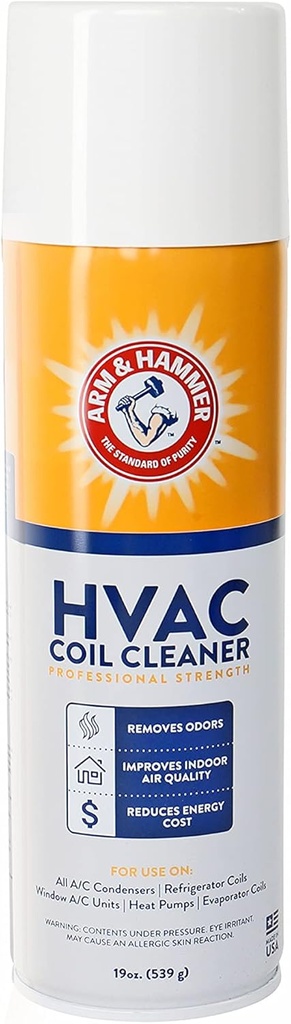 Arm & Hammer Biodegradable HVAC and Air Conditioner Coil Cleaner Foam Aerosol Spray, No Rinse, 19 fl. oz, AHCC-19 by Diversitech