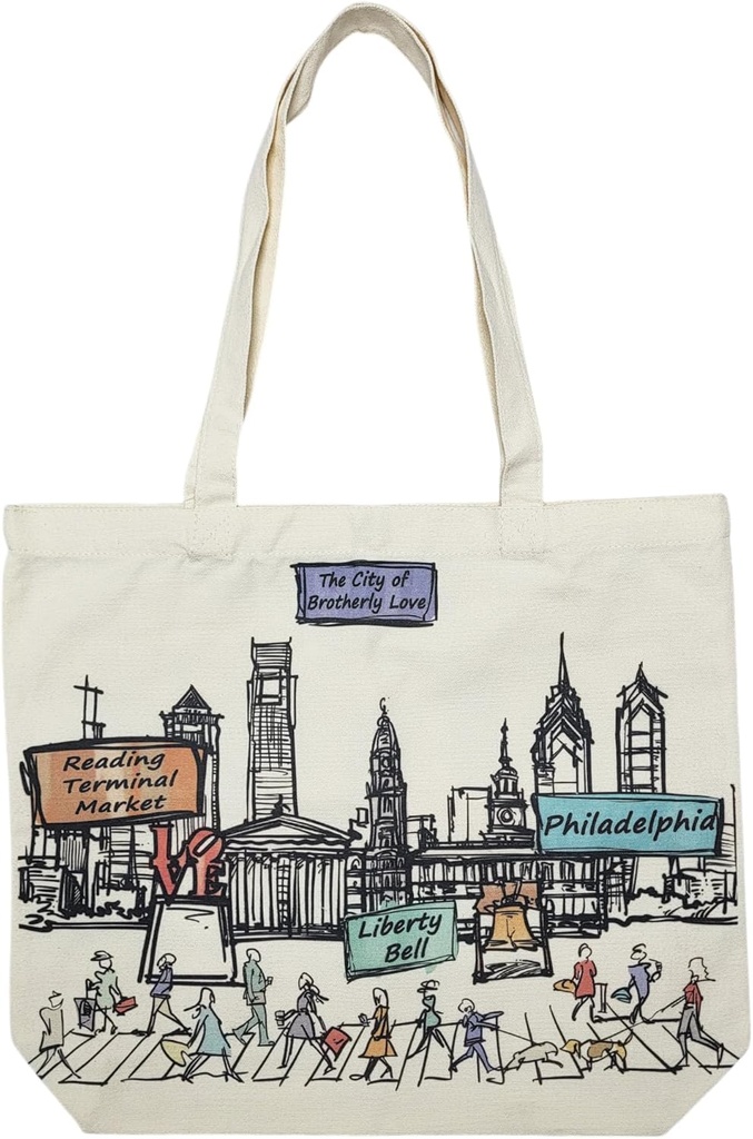 Cities Around the World Artwork Tote Bag Series- Designed in the USA, 17"x14", Double Sided Print, Souvenir & Gift