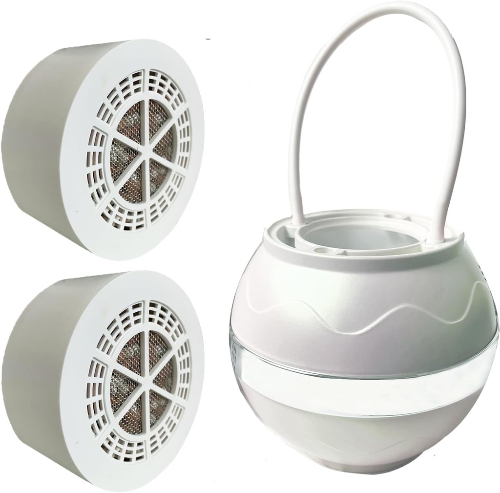 Bath Filter for Tub Faucet and 2PCS Bath Replacement Cartridge - Bathtub Water Filter for Softer Skin & Hair, Bathtub Filter for Tub Faucet