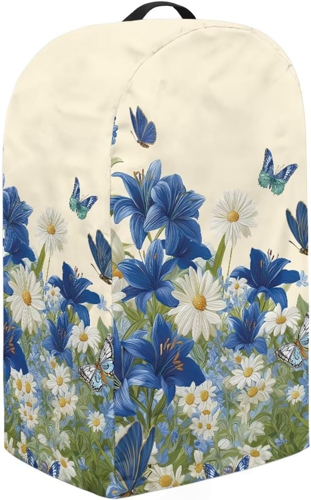 Daisy Lily Butterfly Food Stain Proof Blender Dust Cover with Adjustable Drawstring and Top Handle, Coffee Maker Food Processor Protection Covers