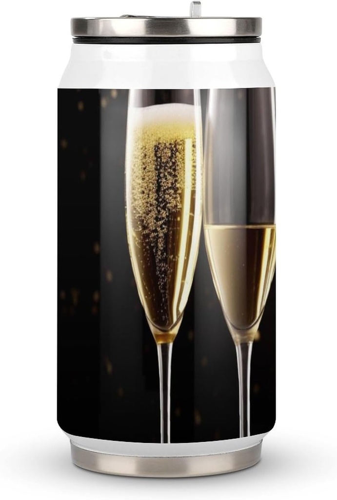 Champagne Glass Tumblers Vacuum Stainless Steel Tumbler with Lid Double Wall Insulated Travel Mug Insulated Coffee Mug for Travel Personalized Water Bottle for Iced Tea Coffee