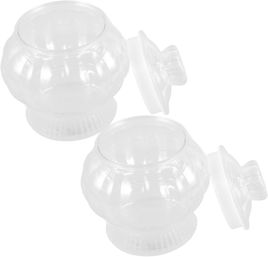 Zerodeko 2Pcs Large Capacity Clear Plastic Candy Jar with Airtight Lid for Food Storage Cookies Snacks and More Reusable Kitchen Pantry Container