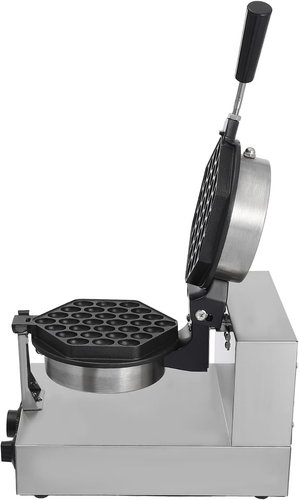 Belgian Waffle Maker: Stainless Steel, Removable Plates, 1600W, Black - Perfect for Family Breakfasts