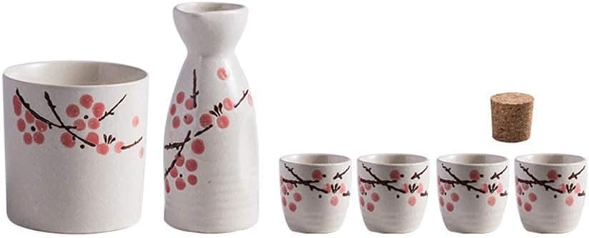 Sake Set of Cup, Wine Glass Set,Ceramic Cups, Crafts Wine Glasses,Japanese Style Traditional Retro Porcelain Crafts