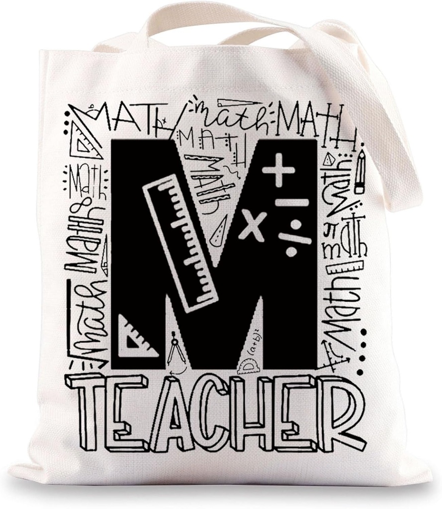 JNIAP Math Teacher Tote Bag Math Teacher Appreciation Gifts Mathematics Gift Mathematician Canvas Tote Bag