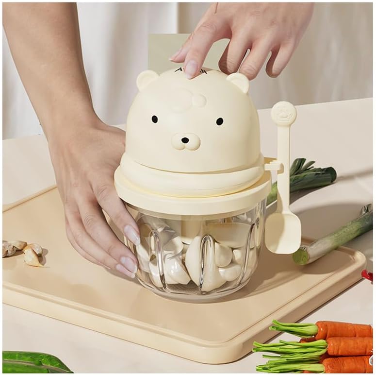 Portable Food Processor, Cordless Electric Vegetable Chopper, Type-C USB Rechargeable, with 6-Leaf Blades, for Meat, Fruit, Vegatable, Make Baby Food
