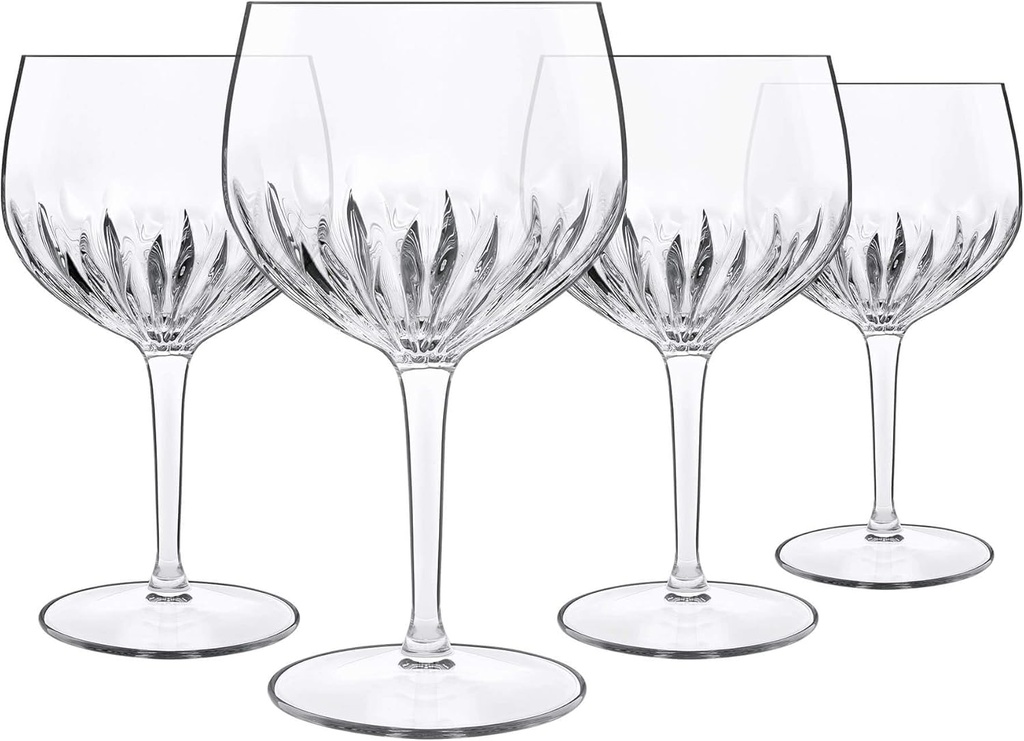 Luigi Bormioli Mixology 27 oz Spanish Gin & Tonic/Sangria Glasses (Set Of 4) : Ultra Clear Glass, Laser Cut Rim, Lead-Free, Elegant Party Drinking Glassware, Dishwasher Safe, Fine Quality