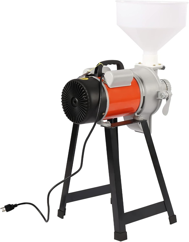 1500W Electric Grain Food Mill,1400r/Min Dry Cereals Grinder with Funnel,110V Electric Feed Mill Dry Grinder,Cereals Mills Rice Corn Grain Coffee Wheat with Funnel (Yellow)