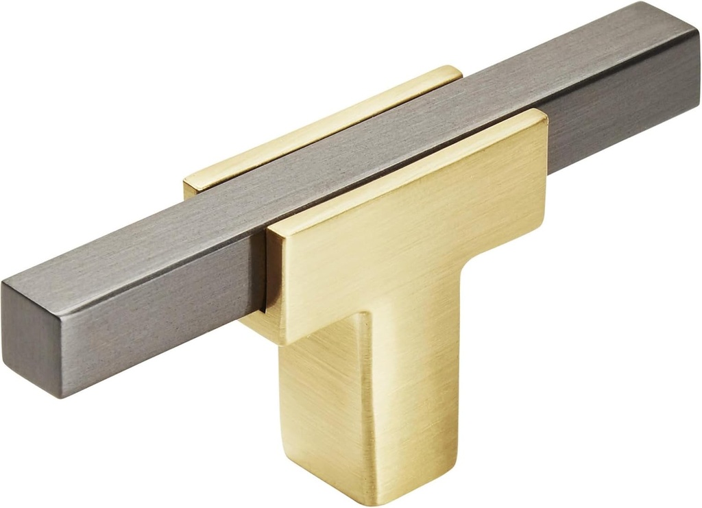 Amerock BP67BGLBCR | Kitchen Cabinet Door or Drawer Knob | Brushed Gold/Black Chrome | 2-3/4 inch (70 mm) Length | Urbanite | 1 Pack | Furniture Hardware | Bathroom Cabinet Hardware