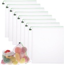 TIESOME 8PCS Reusable Produce Mesh Bags, Washable Vegetable Storage Bags With Drawstring Transparent Toy Organizer Bags Eco-Friendly Grocery Storage Mesh Bags for Farmers Market Refrigerator Storage