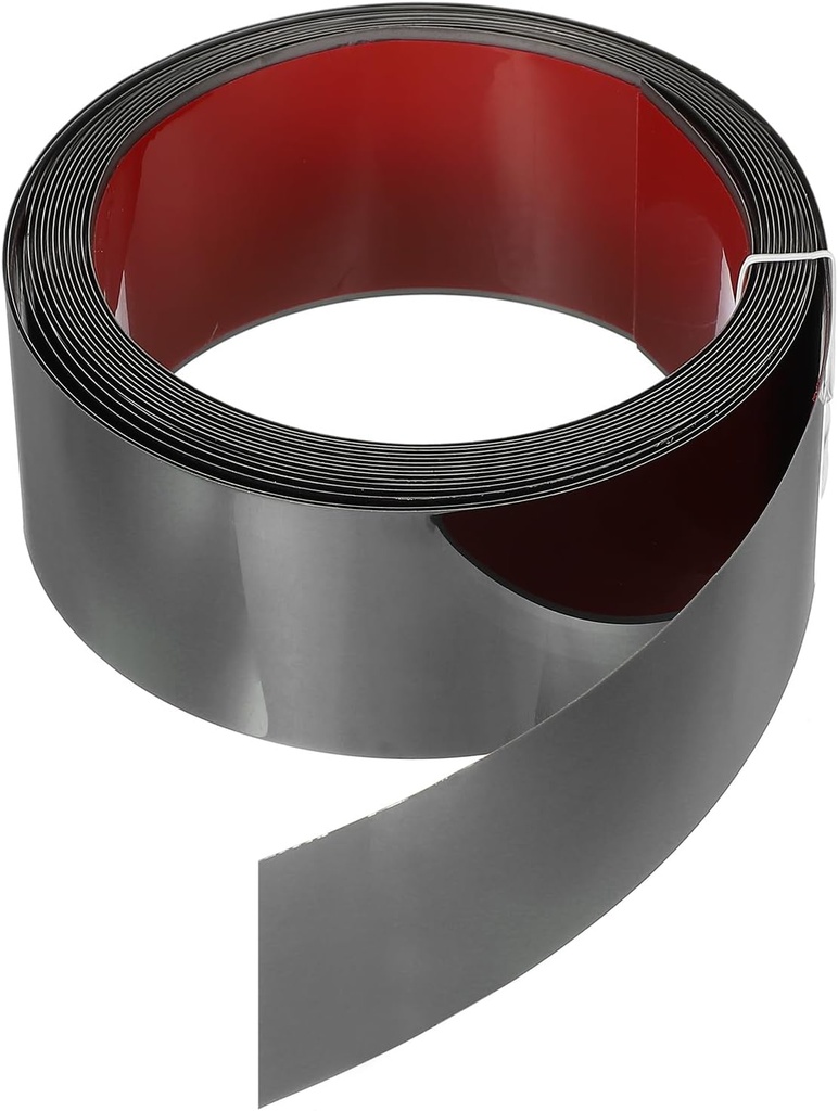 HARFINGTON Metal Wall Trim 13.1ft x 2.36" Peel and Stick Molding Trim Self Adhesive Stainless Steel Electroplate Finish Metal Strip Trim for Wall Ceiling Mirror Frame Border Edge, Black