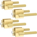 Asidrama 4 Pack Gold Privacy Door Handles, Door Lever with Door Knobs Indoor for Bedroom or Bathroom, Heavy Duty Door Handles Interior with Locks for Left Right Sided Doors