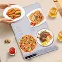 Electric Food Warming Mat Heating：Flameless Silicone Countertop Warmer Tray With 7 Temps 24x16 Inch - Portable Foldable Heat Pad Keep Food Warm For Dinner Serving And Buffet Party - (GRAY)