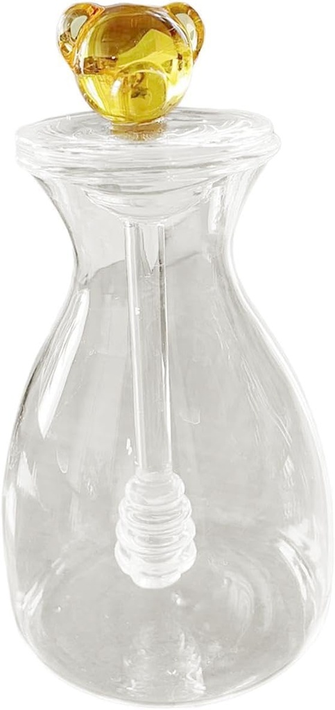 Sleek Glass Honey Dispenser for Home And Office Use, bear