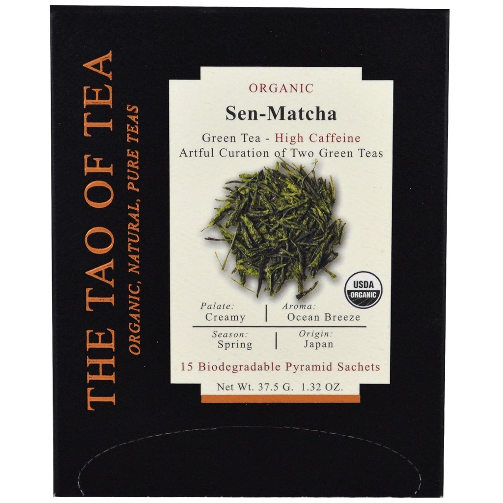 The Tao of Tea Sen-Matcha Organic Green Tea, 15 Pyramid Sachets