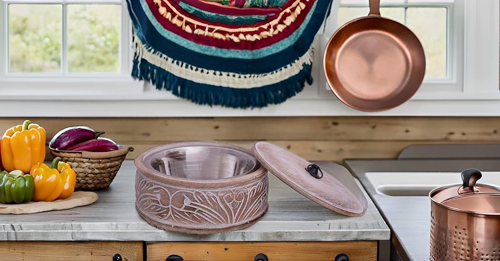 Handcrafted Wooden Mexican Tortilla Warmer Basket Indian Chapati Roti Bread Holder Box Pancake Keeper Serveware Hot Pot Casserole Dish With Lid Home Kitchen Dining Decor, Natural Brown