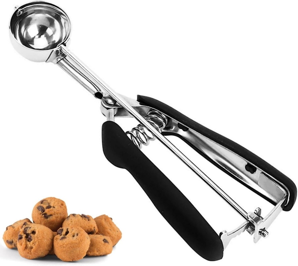 Cookie Scoop, Ice Cream Scoop, 1Tbsp/15 ml/0.5oz Cookie Scoops for Baking, 18/8 Stainless Steel Cookie Scooper for Baking, Ice Cream Scooper with Trigger Release, Cookie Dough Scoop with Non-slip Grip