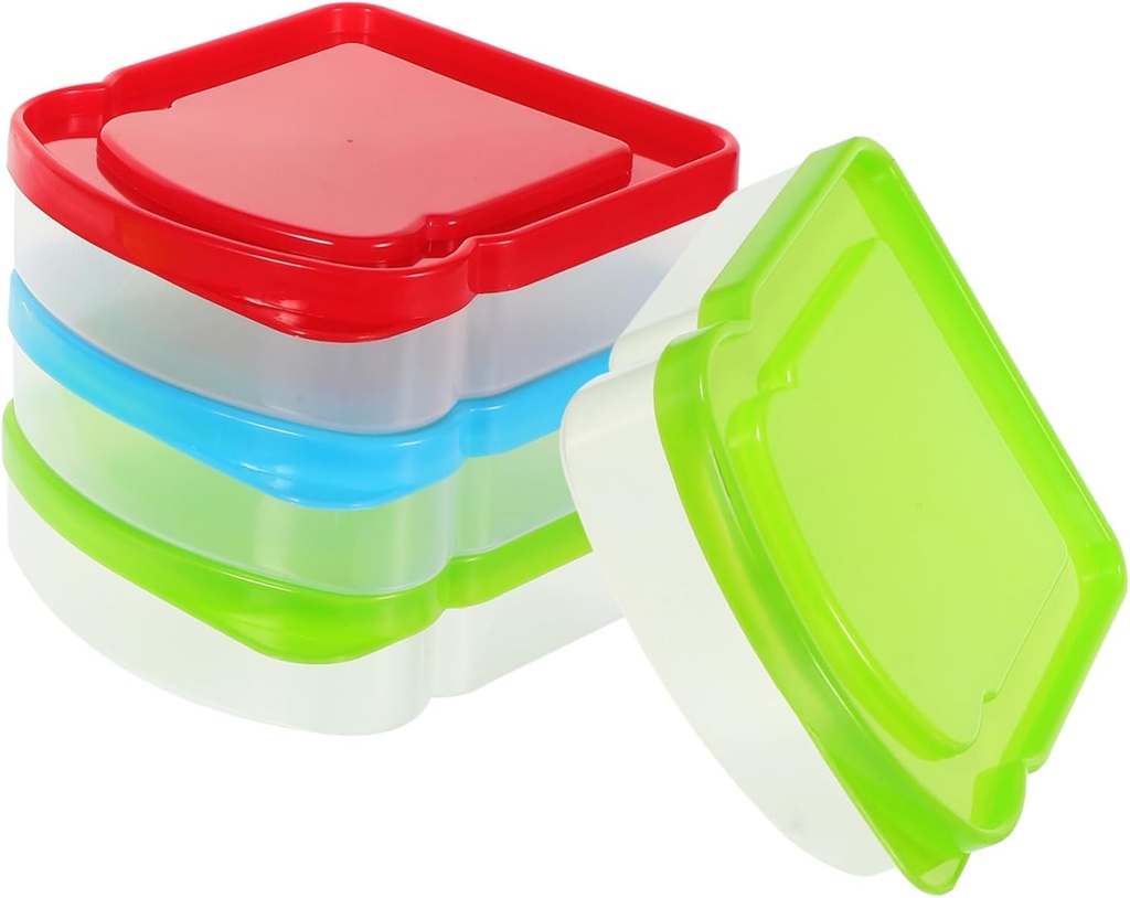 GLEAVI 4pcs Reusable Plastic Sandwich Containers Versatile Toast Bread Box for Lunch Snacks and Meal Prep for School Work Camping and Fitness Color