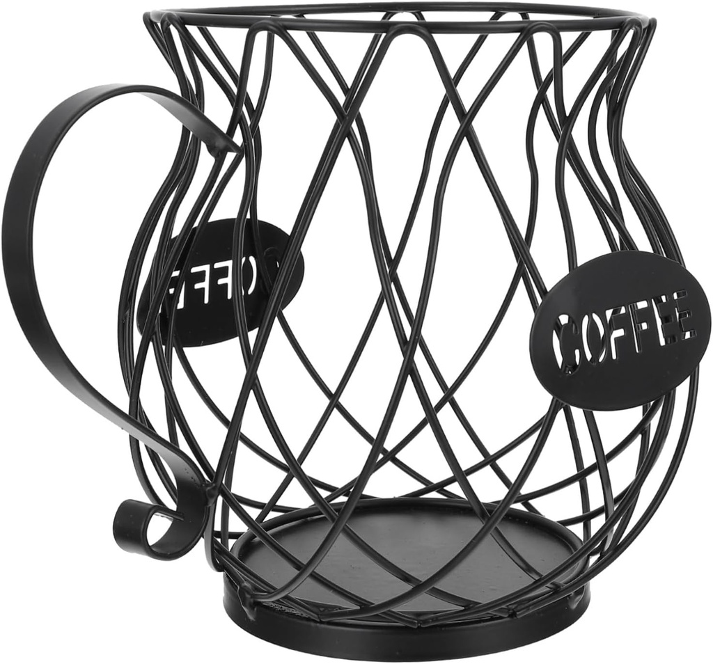 HEALLILY Coffee Organizer Basket Hollow Design Metal Espresso Storage Rack for Home and Kitchen for Coffee Lovers and Fruit Storage