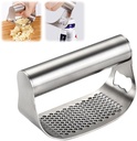 Garlic Press Garlic Presser,2025 Stainless Steel Garlic Presser Bottle Opener Mincer Crusher with Peeler and Cleaning Brush,Multifunctional Kitchen Gadget Garlic Mincer for Woman (A/1Pack)