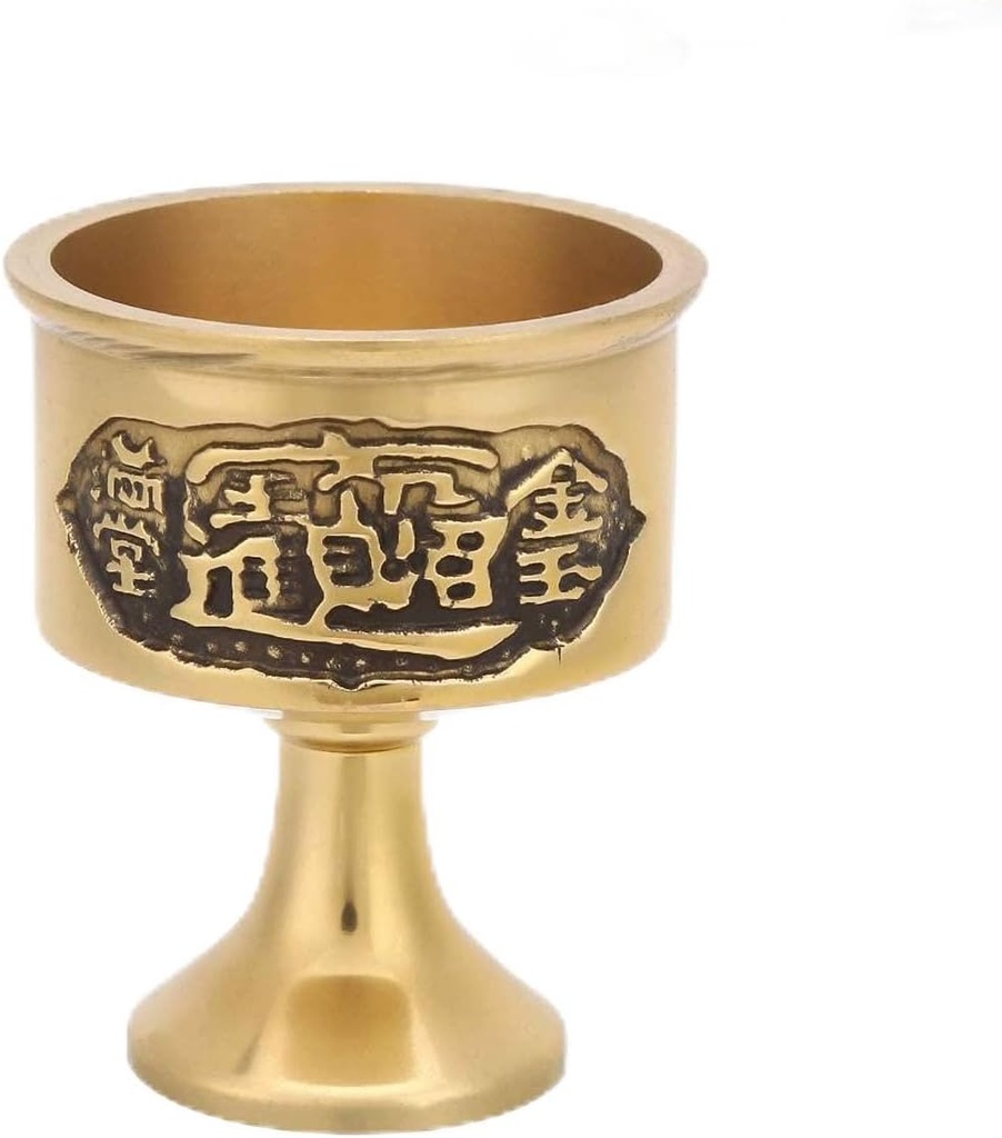 TOPINCN Buddhist Sacrifice Cup, Ritual Buddhist Offering Water Cup Golden Chalice Medieval Decor Gothic Goblet Sculpture for and Temple Decoration