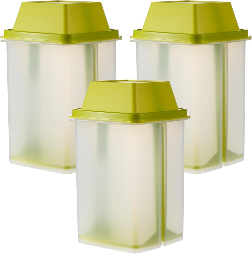 3 PCS Pickle Jalapeno Container with Strainers Green Plastic Pickle Container with Square Dispensers for Pickled Food Kitchen Tools