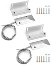 QWORK Wired Alarm Magnetic Garage Door Contact Switch Sensor, 2 Sets Home Security Wired Contact Magnetic Reed Switch Alarm with Adjustable Bracket