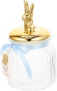 ABOOFAN Easter Glass Jar Bunny Rabbit Canister Kitchen Jar Candy Canister Food Storage Containers for Eater Party Tea Cookie Table Decoration