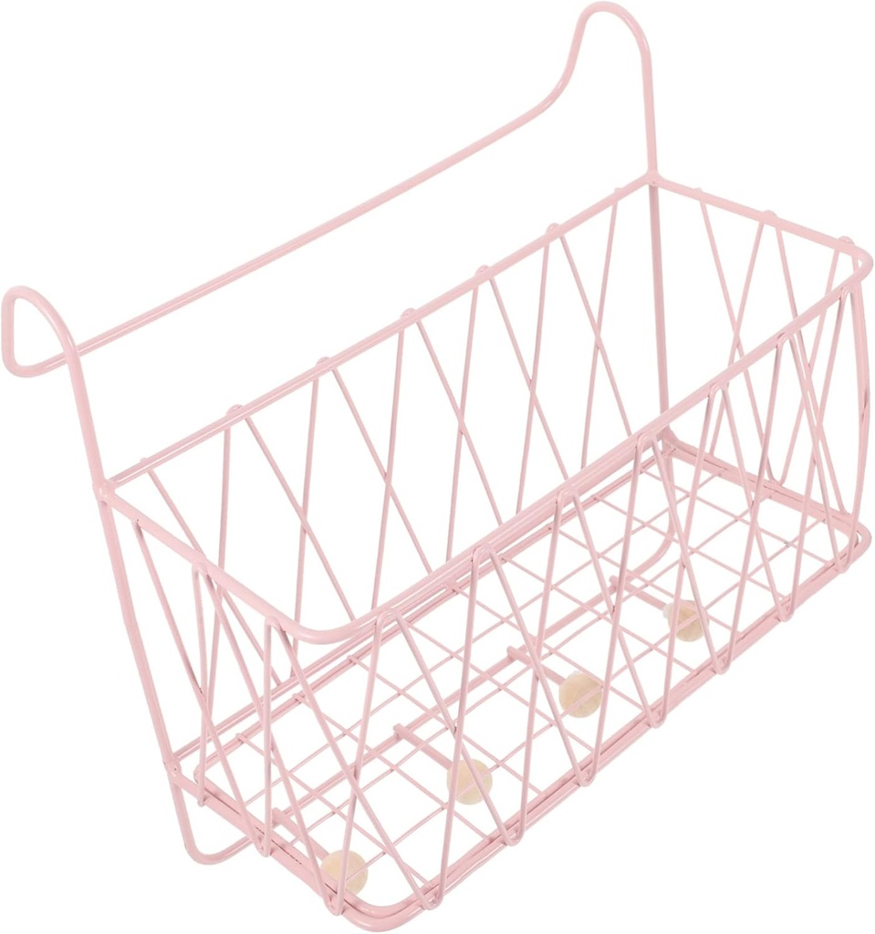 BESPORTBLE Storage Hook Basket Bunk Bed Storage Basket Hanging Baskets Kitchen Exhibition Basket Hanging Basket for Organizing Bed Side Organizer Wall Hook Basket Shelf Iron Cupboard Student