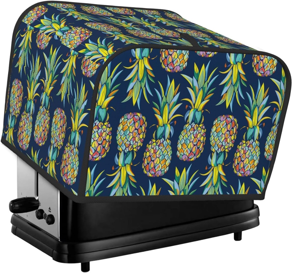 Oven Cover Kitchen Bread Machine Protector,4 Slice Toaster Cover For Home,Fingerprint Coaster Cover,Kitchen Small Appliance,Colorful Pineapples