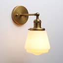 1-Light Vintage Wall Sconce Light Fixture with Milk White Glass Shade, Industrial Indoor Wall Lamp for Living Room Bedroom Bathroom Over Kitchen Sink
