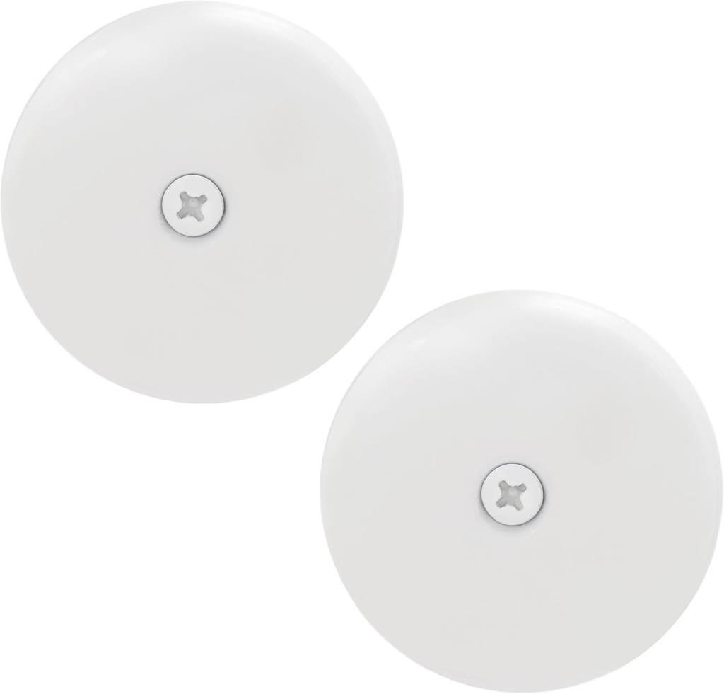 Westbrass D328-2-50 3-1/8" One-Hole Bathtub Overflow Faceplate and Screw, Powder Coat White (2-Pack)