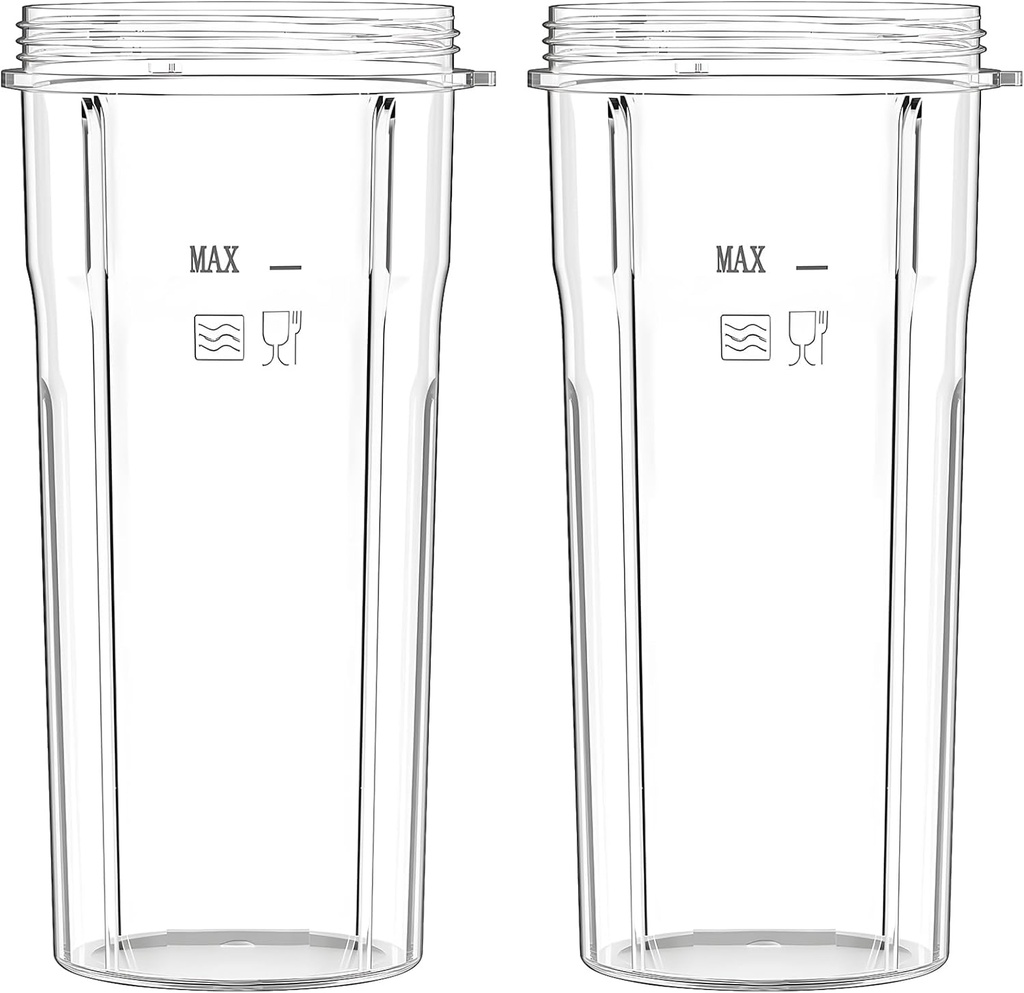2 * 24oz (2.5 cups) Larger blender Cups Replacement, Compatible with ABULER Smoothie Blender 900W