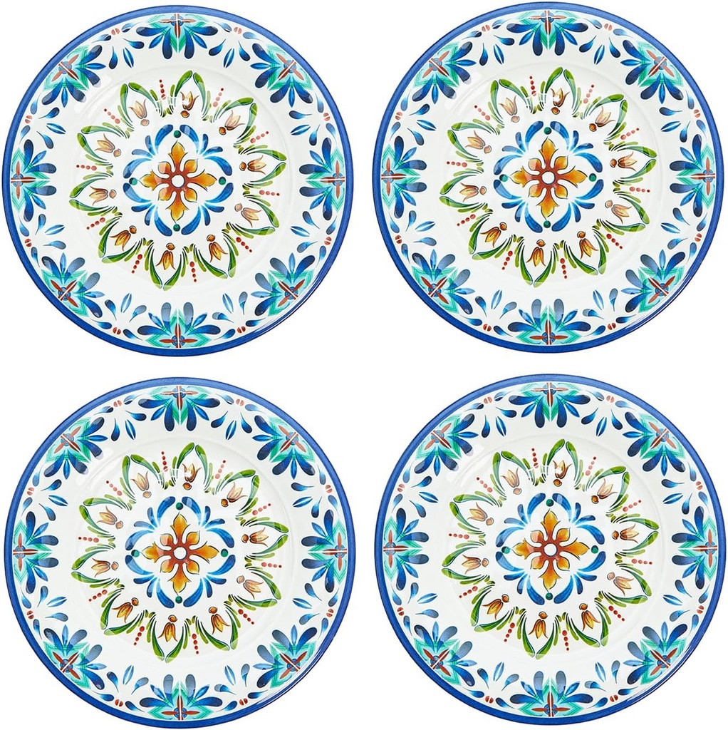 Zayton Melamine Dinner Plate 11 Inch Plastic Bread Outdoor Butter Plates Set Lightweight Shatter Proof Chip Resistant Camper RV Break-resistant for Everyday Use