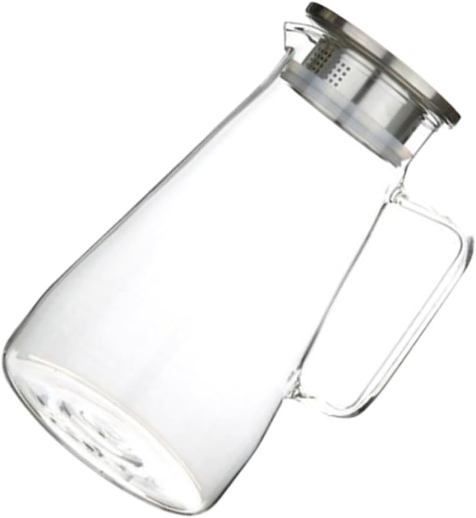 Ciieeo Large Capacity Glass Kettle Fashionable Water Can Lid for Cold Water Juice Beer Ice Tea