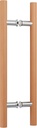 Ranbo 10" Solid Beech Wood Push Pull Door Handle, 6" CTC, Back-to-Back, Anti-Scald & Anti-Freeze, for Sauna, Spa, Shower, Barn Door