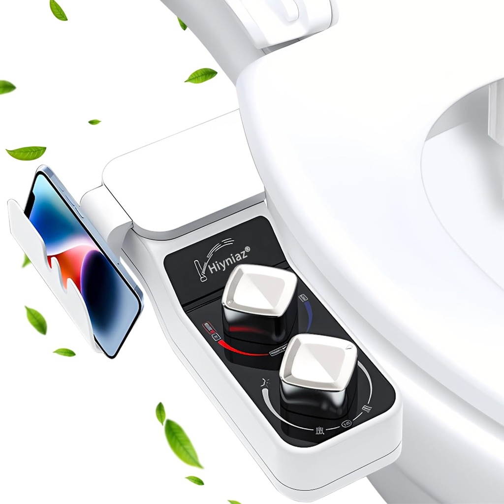 Non-Electric Hot and Cold Water Bidet Attachment Warm & Cold Dual Water Sprayer for Toilet with Self-Cleaning Nozzle, Adjustable Pressure, Front & Rear Wash Easy Installation (Warm Water Bidet-509)