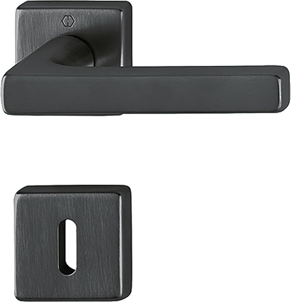 Power&Handel Hoppe Dallas 11711073 Handle Set on Rosettes Square BB Brass F96-1-r Black Satin Resista