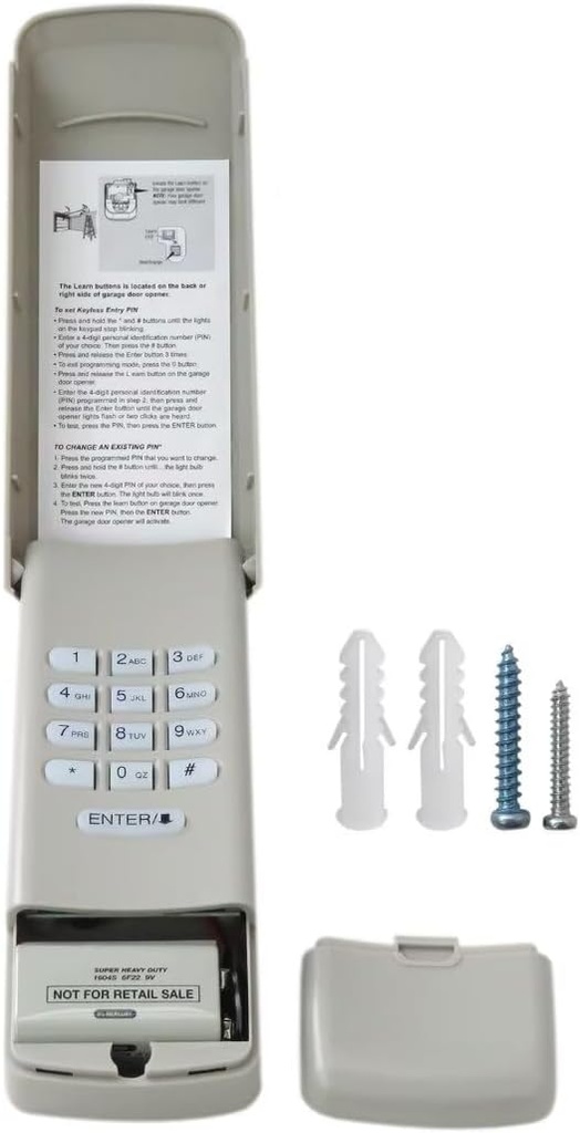 977LM 976LM 950D 956D 139.53754 Garage Door Keyless Entry Keypad Replacement for Sears/Craftsman/Chamberlain openers with a RED/Orange Learn Button only!