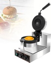 Commercial Hamburger Press, Electric Hamburger Waffle Maker, Ice Cream Sandwich Press, Panini Press, Non-Stick Plates, Time and Temperature Control Single